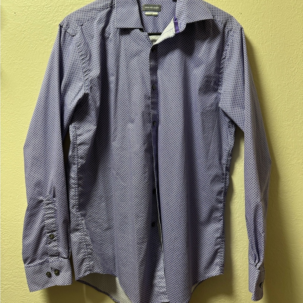 Van Heusen Men's purple Patterned Dress Shirt